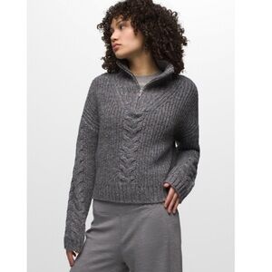 Prana Laurel Creek Cable Knit Quarter Zip Sweater